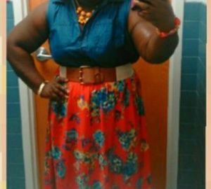 Floral and denim Maxi dress